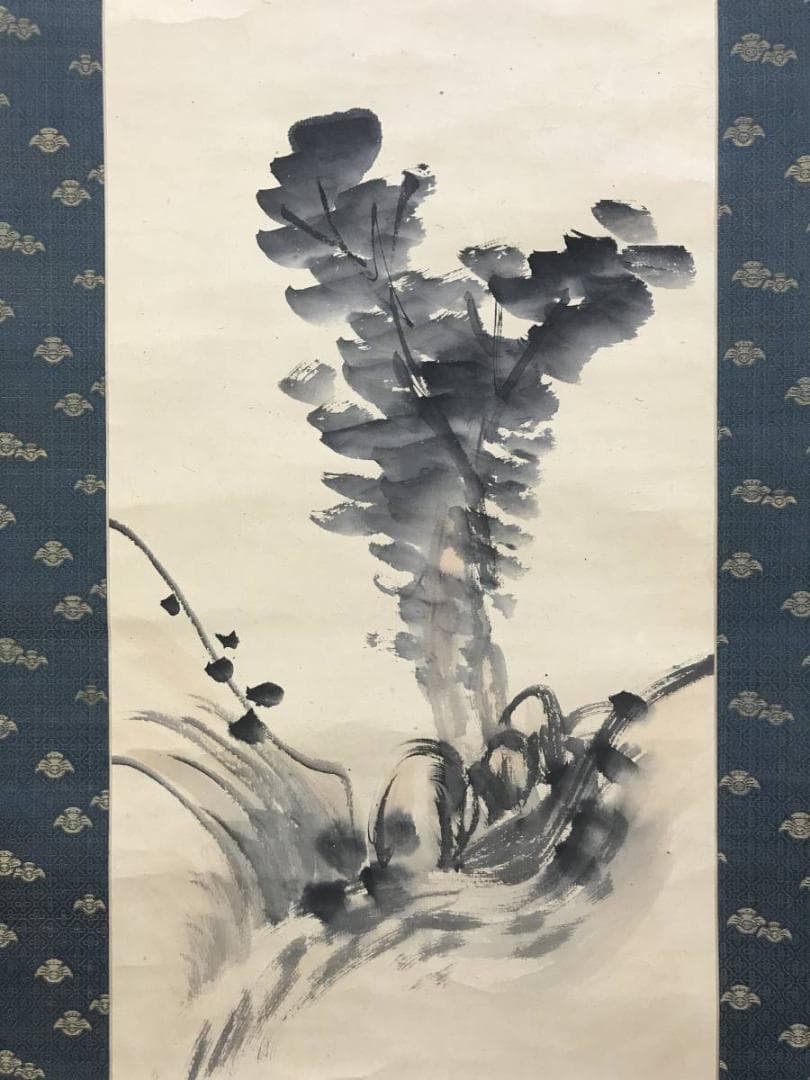 真作/藤本鉄石/鐵石/淡彩山水図/山水図//掛軸☆宝船☆AE-423