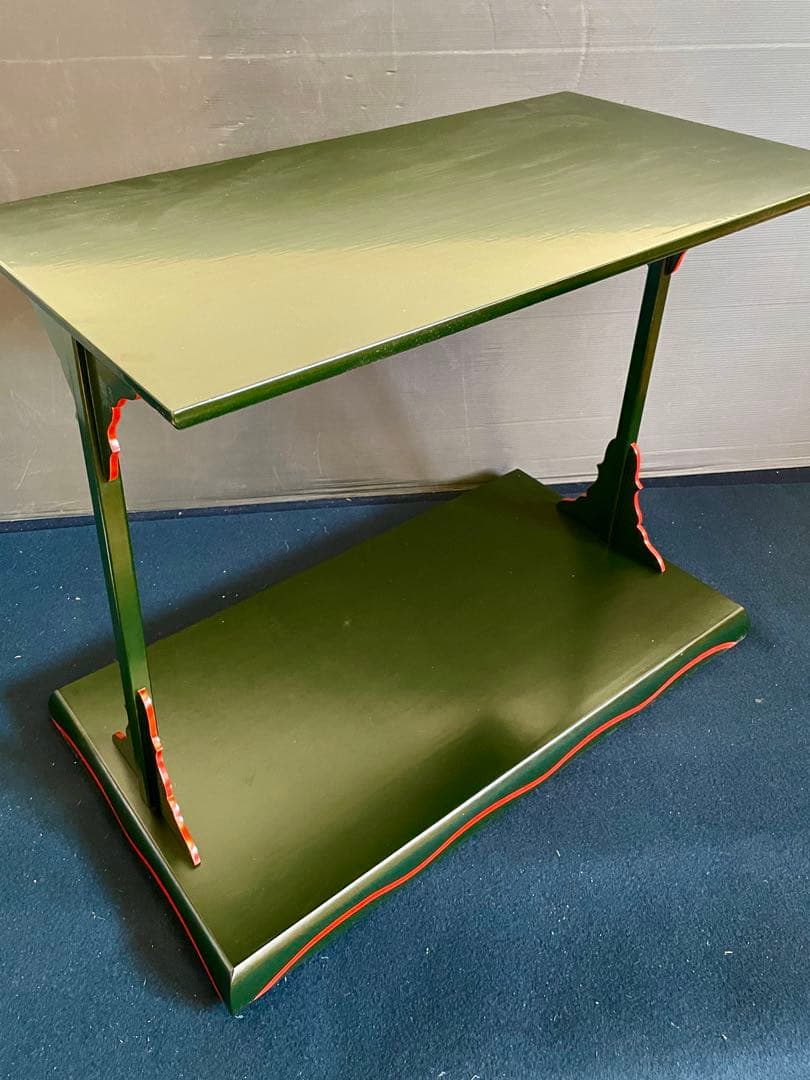 割引❣️【最高級品質 美品】 「母」川瀬表完 青漆一閑爪紅 及台子 共箱（F完）