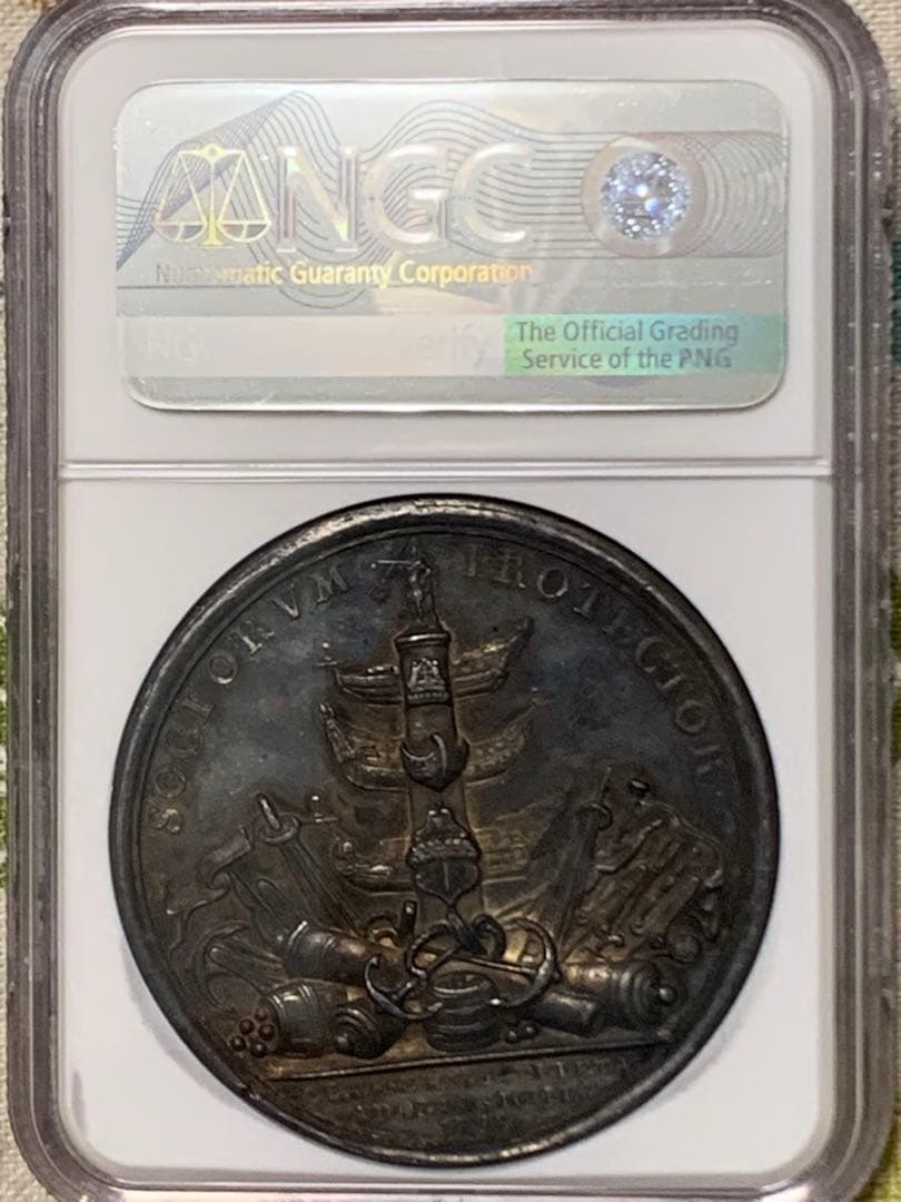 値下げ❗️ ジョージ1世　シルバーメダルパッサロ海戦　素晴らしいダークトーン