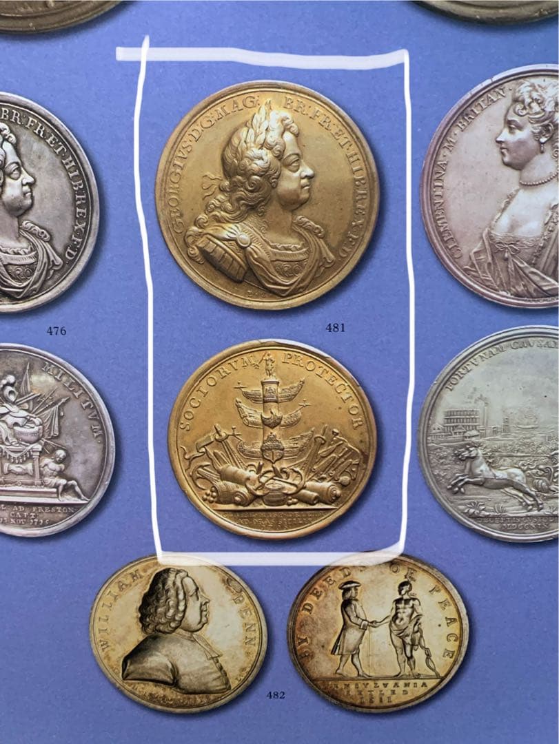 値下げ❗️ ジョージ1世　シルバーメダルパッサロ海戦　素晴らしいダークトーン