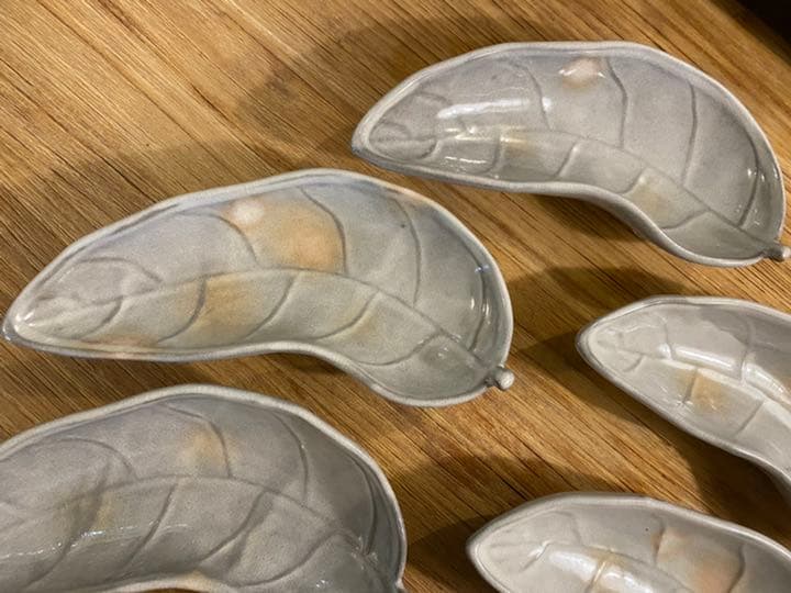 坂倉新兵衛　十五代 萩焼 木の葉皿 6客 木ノ葉向付 共箱 懐石