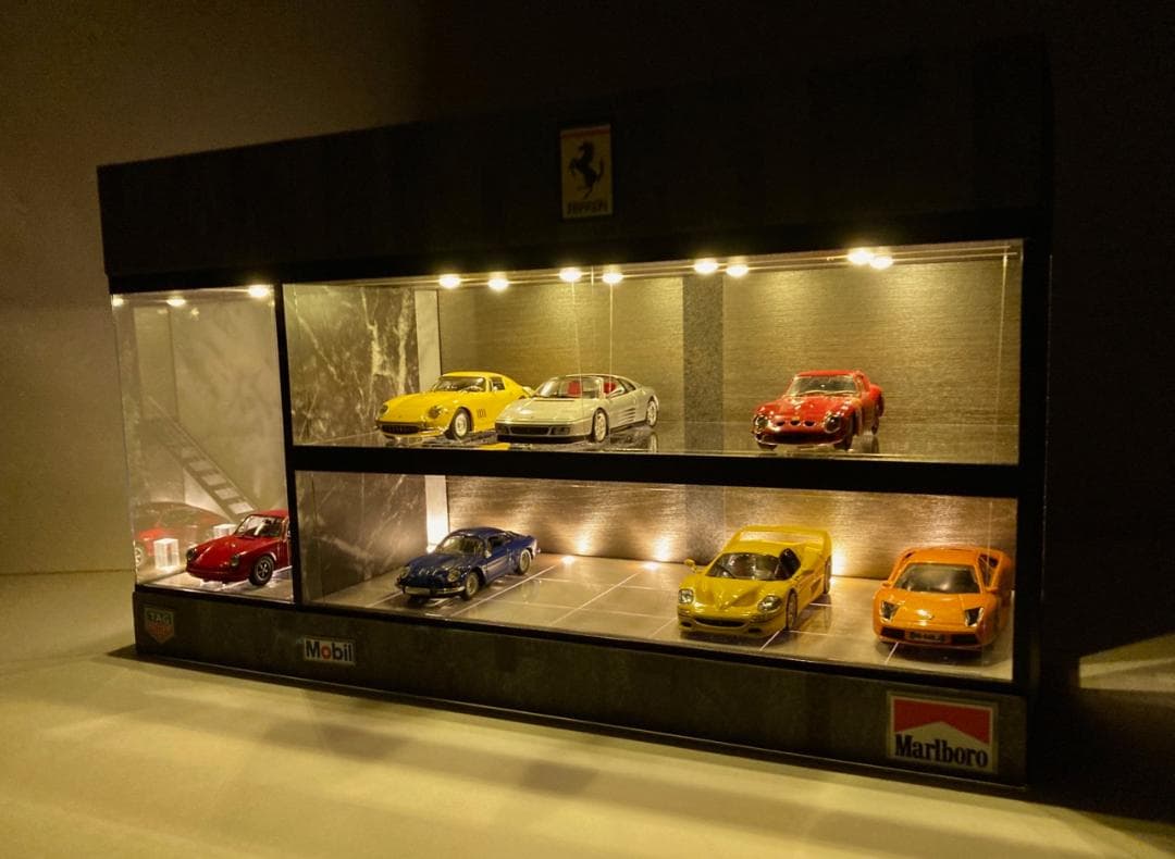 1/43仕様・リアル樹木付LW・2層式ディスプレーBOX /LED付ネオジオラマ