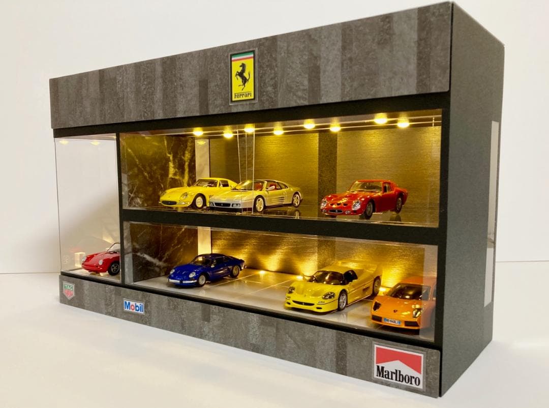 1/43仕様・リアル樹木付LW・2層式ディスプレーBOX /LED付ネオジオラマ