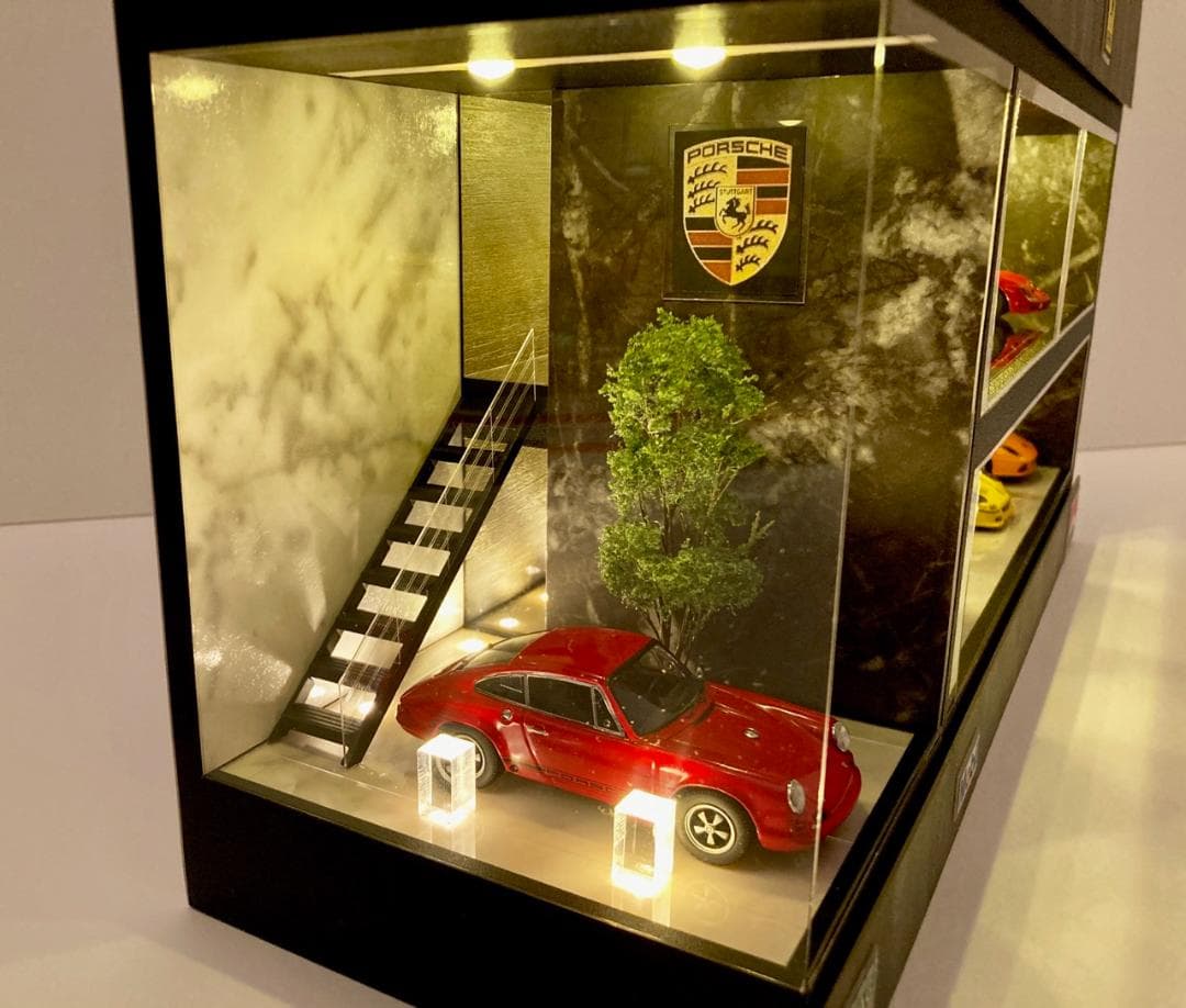 1/43仕様・リアル樹木付LW・2層式ディスプレーBOX /LED付ネオジオラマ