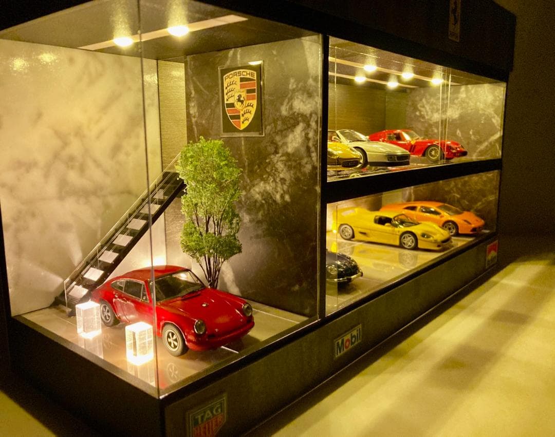 1/43仕様・リアル樹木付LW・2層式ディスプレーBOX /LED付ネオジオラマ