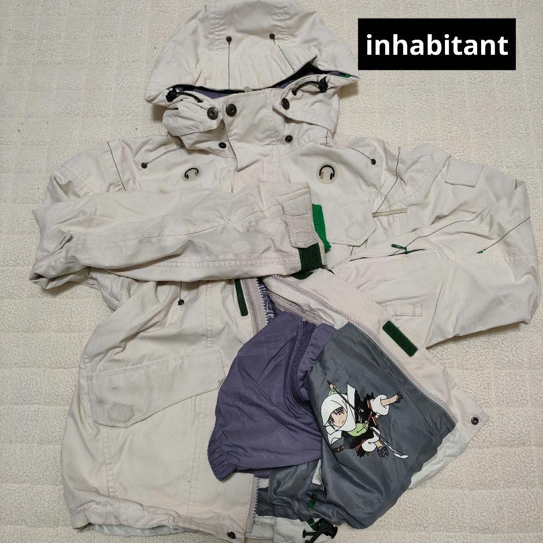 【レア】inhabitant 弁慶 ホワイトスノーボードウェア