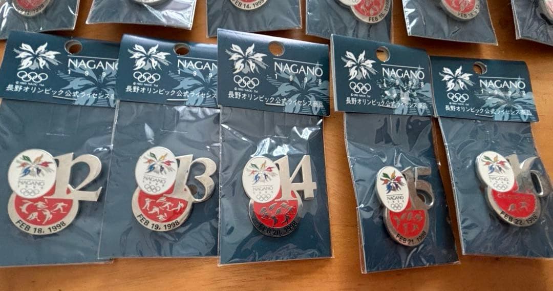 長野オリンピック　開催期間中　記念日ピンバッジ　16個セット