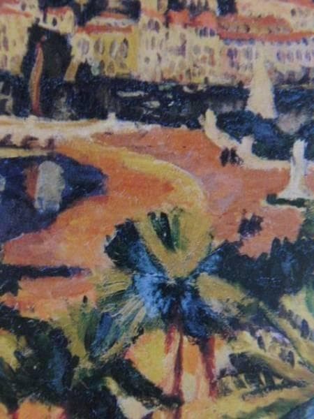 梅原　龍三郎、カンヌ港、希少画集画、新品額装付