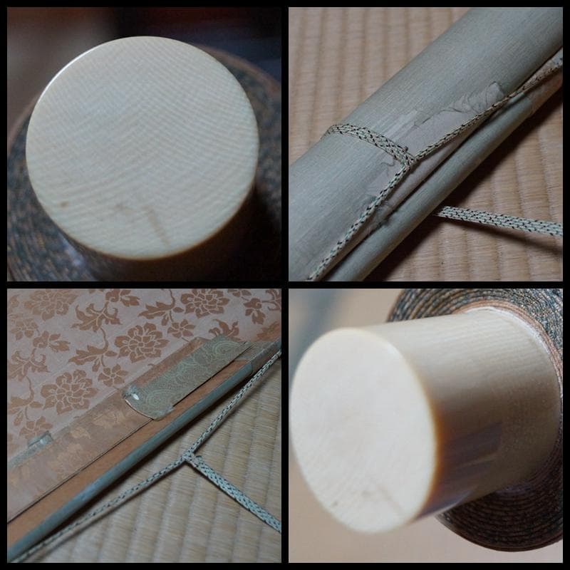 明治期 高谷篁甫筆 『園窓美人画』肉筆絹本掛軸 共箱★時代物★