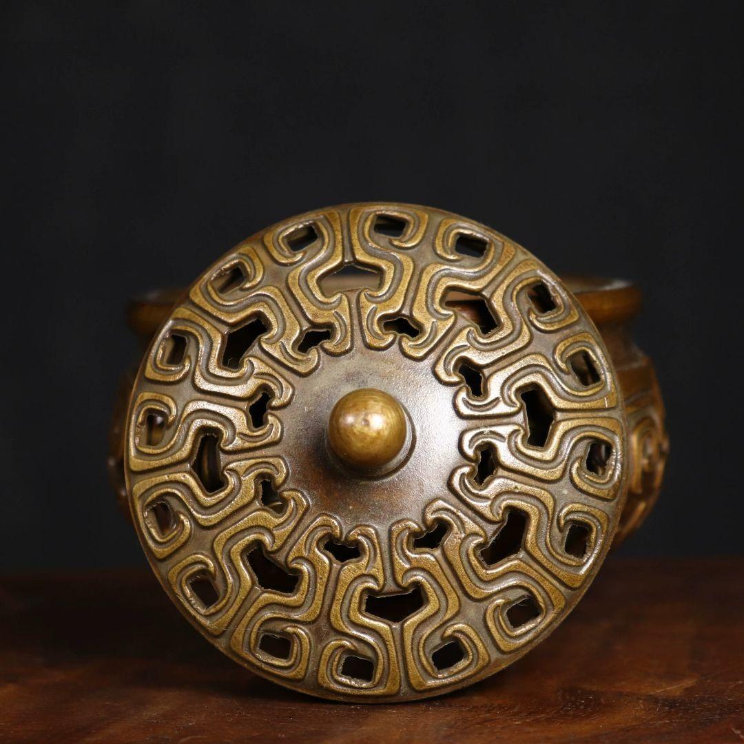 三足龍紋香炉 焼香香炉 茶道香炉 仏具 銅製品 装飾品 工芸品 置物