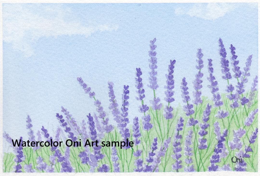 あん　透明水彩画　原画「狩宿の下馬桜」額縁付＋原画3点　はがきサイズ