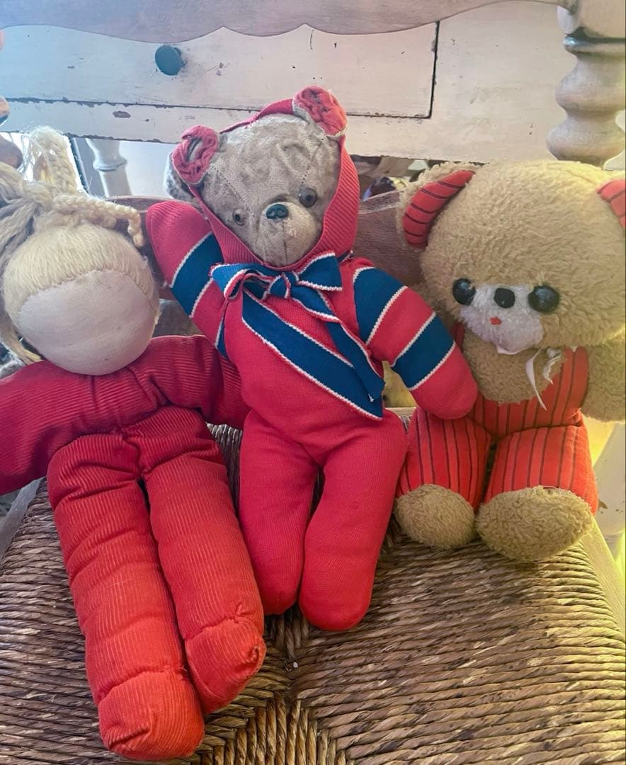 ヴィンテージ ベア　ドール　3体セット　アンティークベア