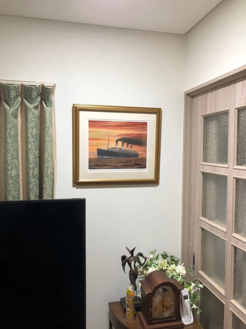鑑定団　タイタニック号　夕景　絵画　リトグラフ　版画　初期刷り　野上隼夫
