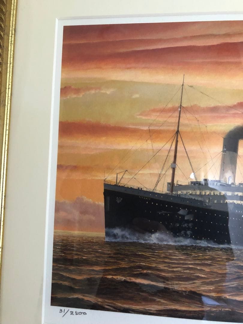 鑑定団　タイタニック号　夕景　絵画　リトグラフ　版画　初期刷り　野上隼夫