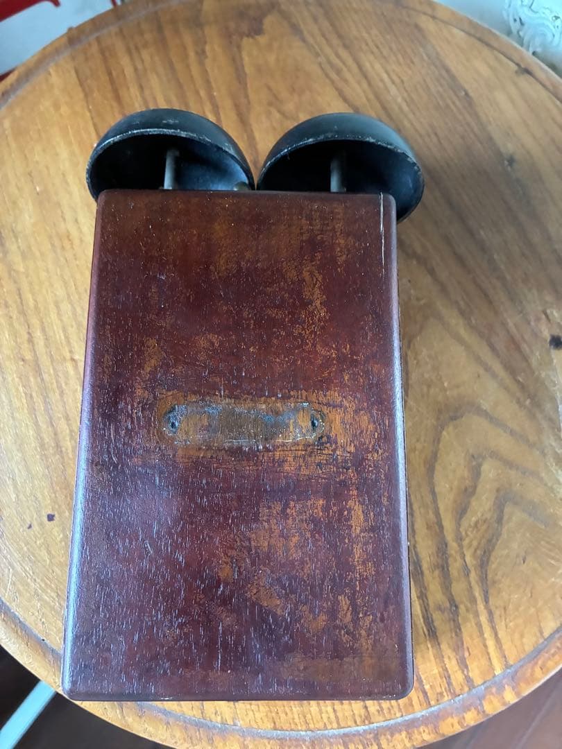 フランス　アンティーク　壁掛け式　電話機用　ベル　木製　呼び鈴　Bell 2個