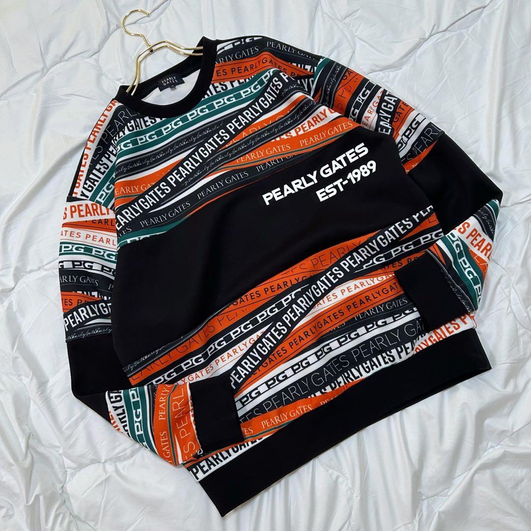 美品 PEARLY GATES カノコダンボールクルーネックトップス　サイズM