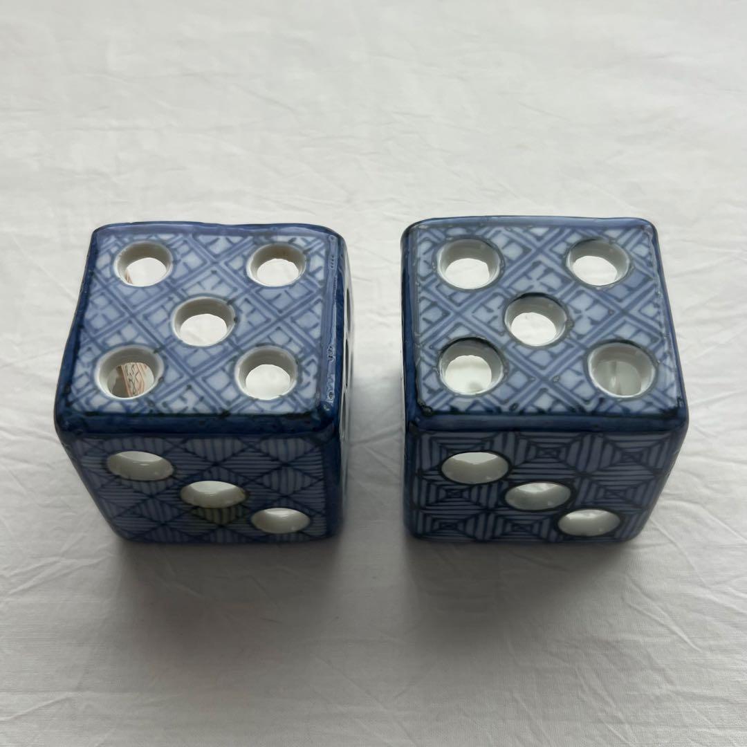 未使用 サイコロ 蓋置 高野昭阿弥 祥瑞 2点 茶道具 共箱