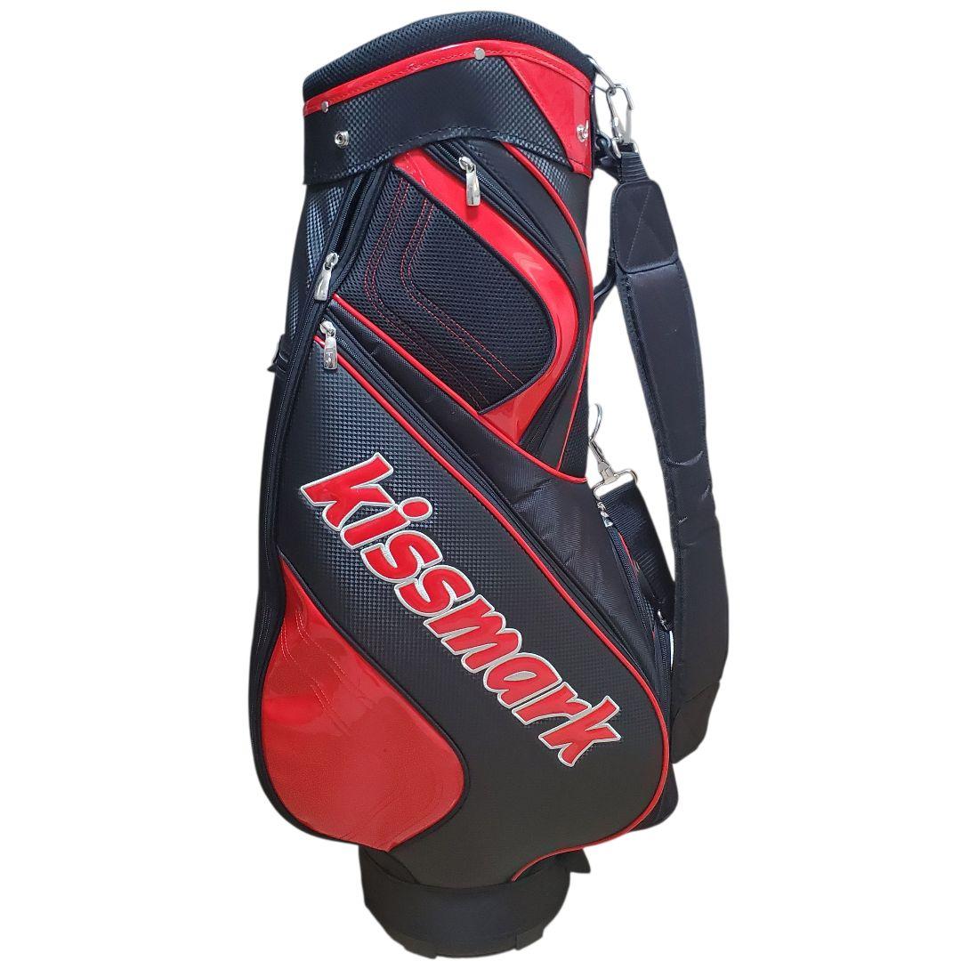 極美品 Kissmark キャディバッグ ゴルフバッグ フード付き
