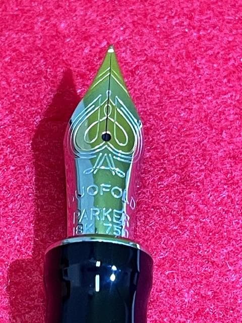 ほぼ未使用品 パーカー デュオフォールド ビッグレッド 18K/750 F 即送