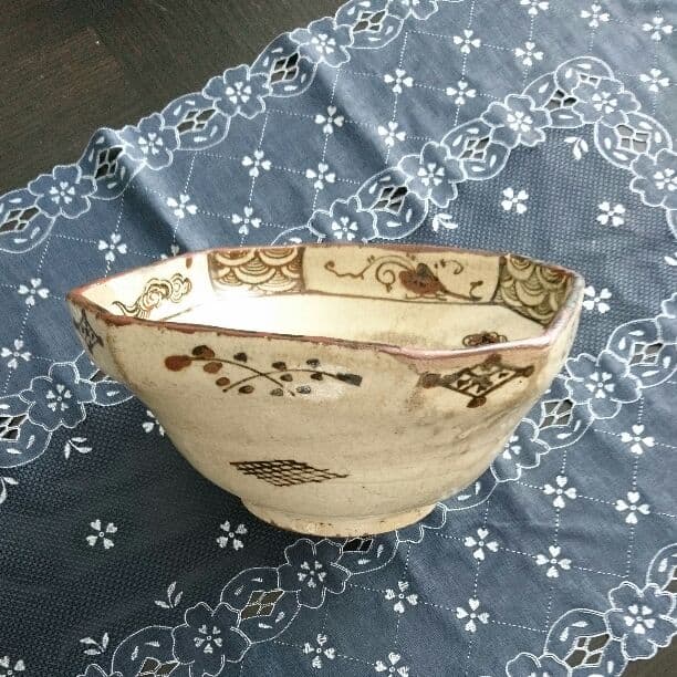 値下・志野鉄絵菓子器