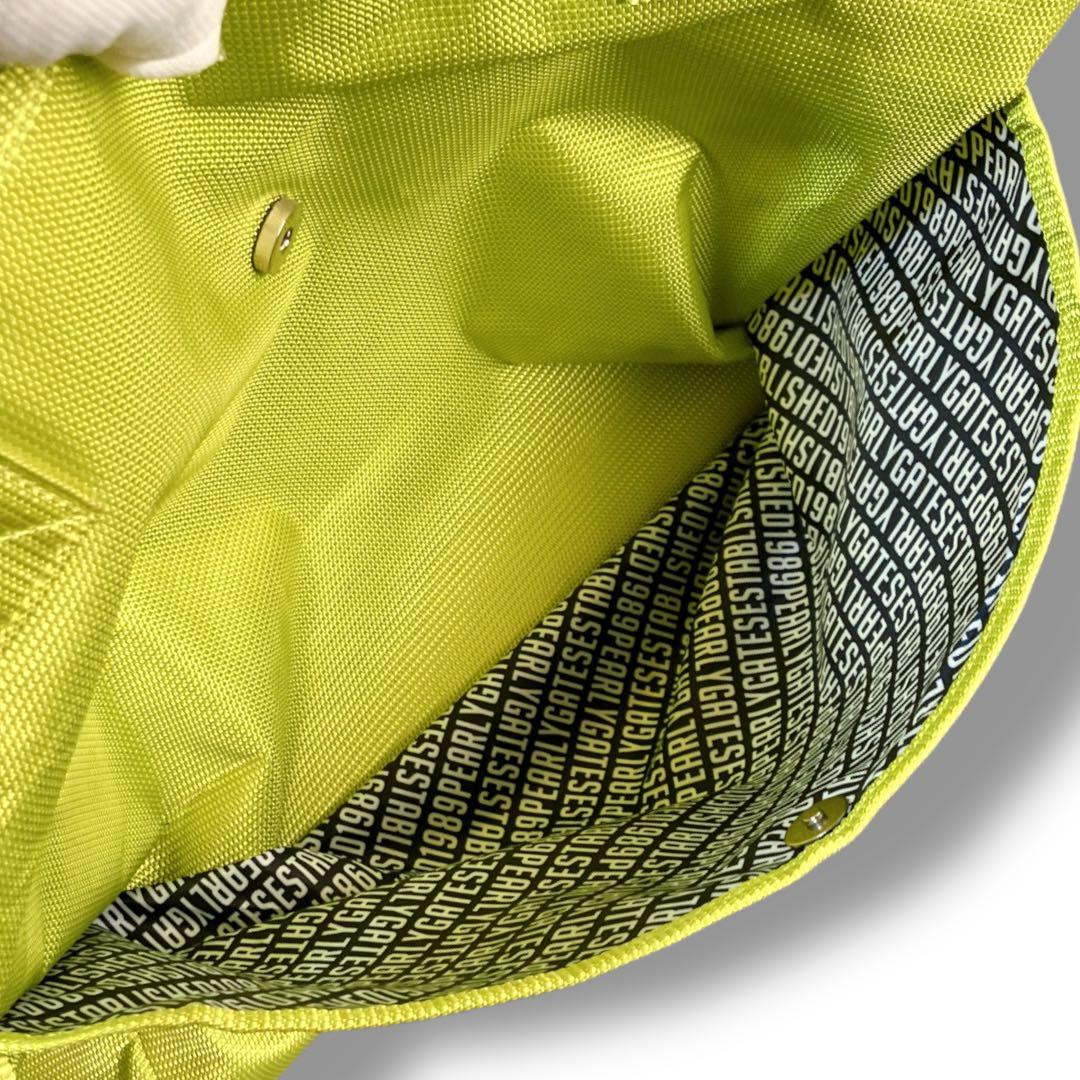 パーリーゲイツ 良品 肩掛け可 大容量 多収納 ロッカーバッグ ネオングリーン