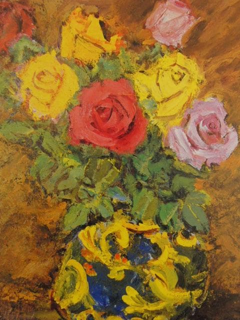 大津通臣、【ばら】、希少な限定額装用画集画、新品高級額 額装付、状態良好