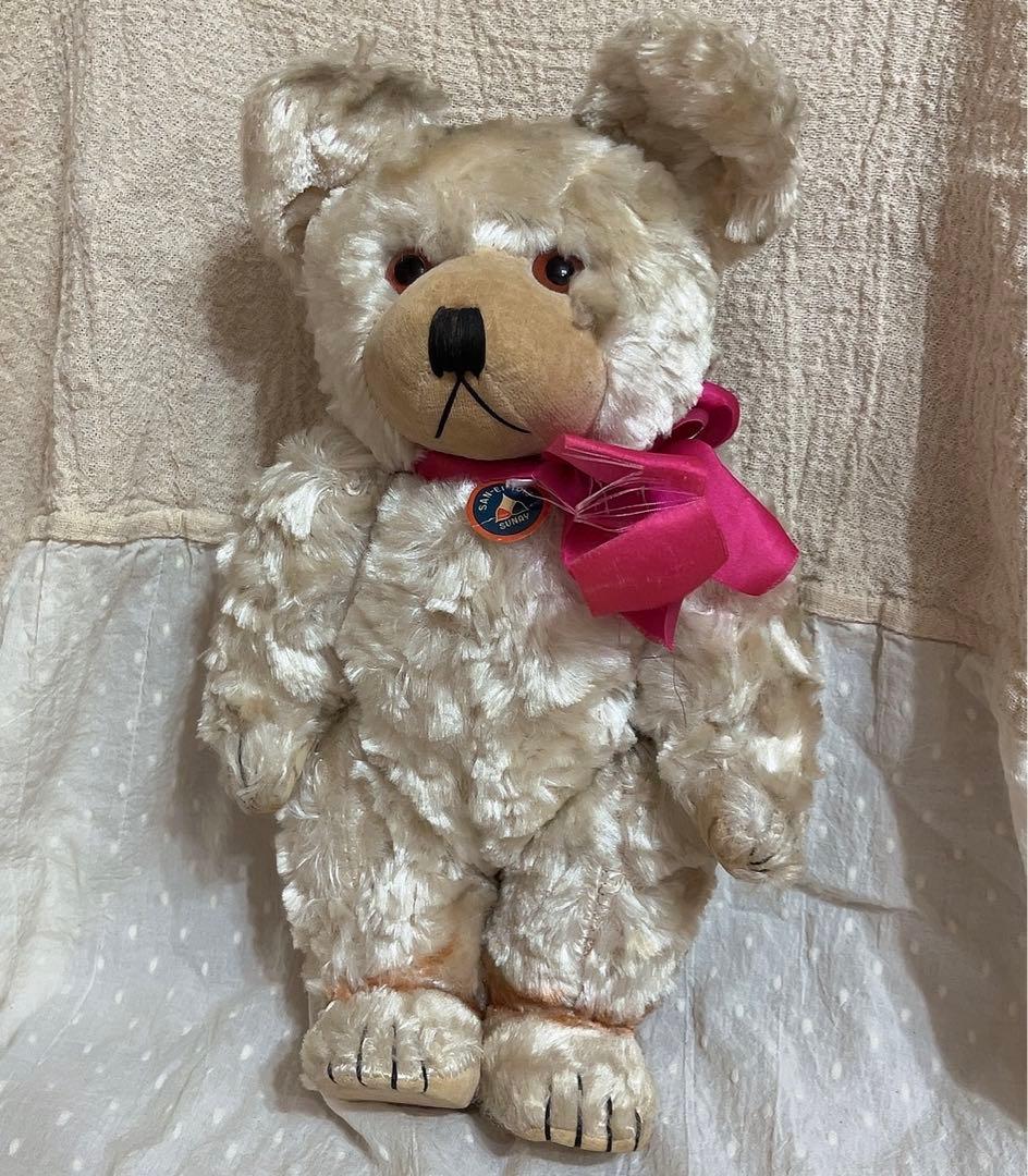 当時物　昭和レトロ　ぬいぐるみ　くま　テディベア　レトロ　人形　三英