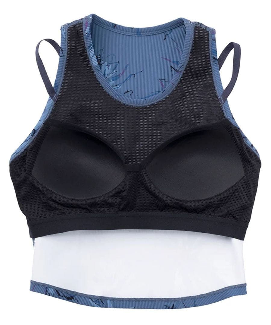 SUKALA リブBigフラワープリントショートタンクトップS