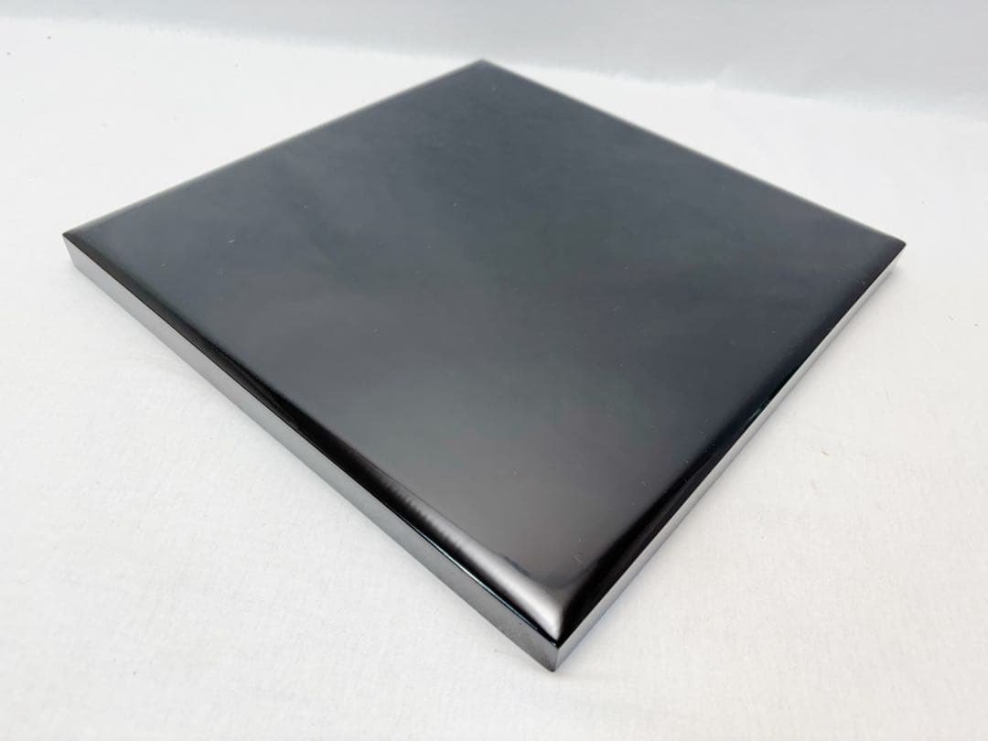 ほぼ未使用 懐石道具 輪島塗り 木製黒真塗 会席膳 四方膳 5客揃 銘々盆