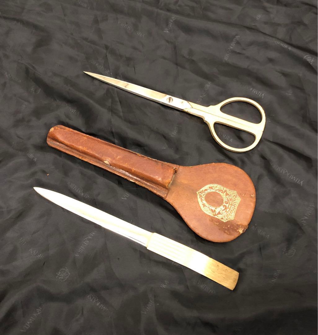 ペーパーナイフ ハサミ ケース付きフランス アンティーク
