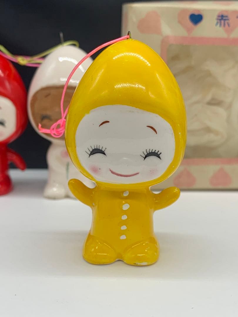 内藤ルネ　赤ちゃん３人組　陶器　オーナメント　箱入り