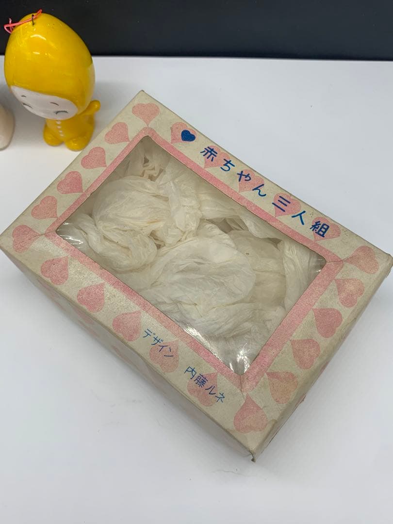 内藤ルネ　赤ちゃん３人組　陶器　オーナメント　箱入り