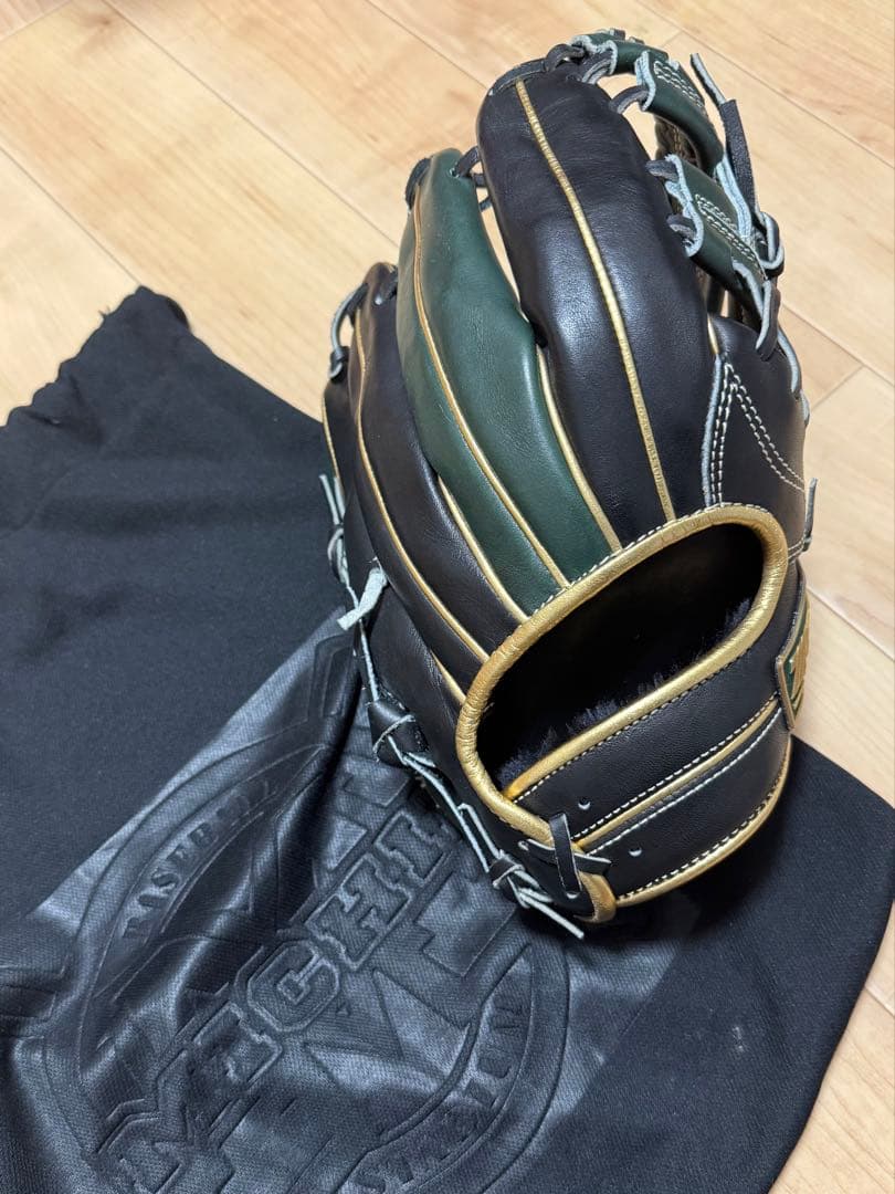 ZETT NEO STATUS 軟式グローブ ブラック/グリーン