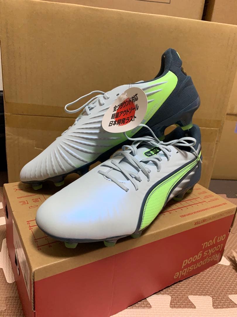 PUMA サッカーシューズ グレー/ライム