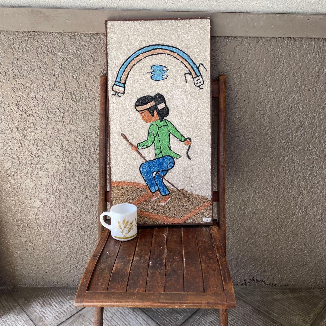 貴重BIG！アメリカアンティーク　精霊&インディアンの壁掛け　ネイティブUSA