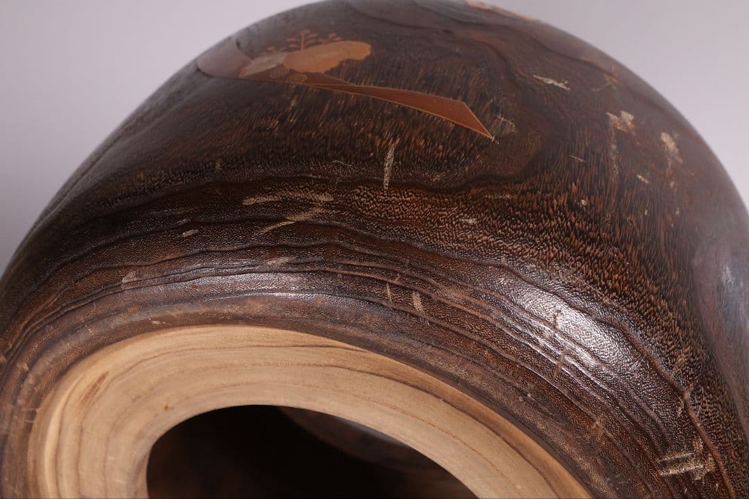 尺参 桐火鉢 金蒔絵 螺鈿細工 幅38.8cm 桐紋 菊 草花 扇面【MB31】