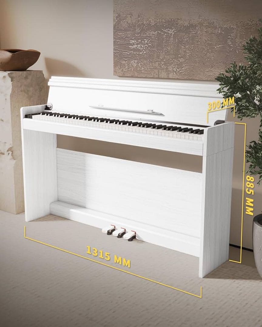 電子ピアノ ハンマーアクション 88鍵盤 木製 電子ピアノ 自動で蓋が閉まる