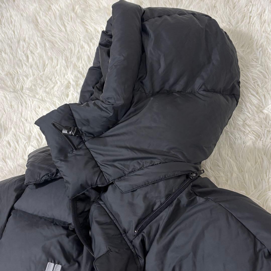 デサント ダウンコート ロング丈 着丈106cm フード脱着可 ダウン90% 黒