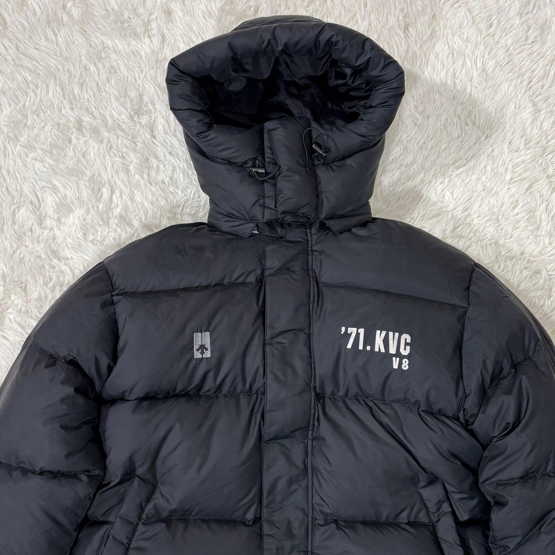 デサント ダウンコート ロング丈 着丈106cm フード脱着可 ダウン90% 黒