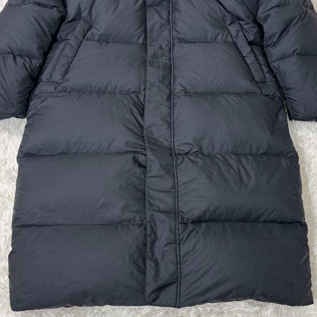 デサント ダウンコート ロング丈 着丈106cm フード脱着可 ダウン90% 黒