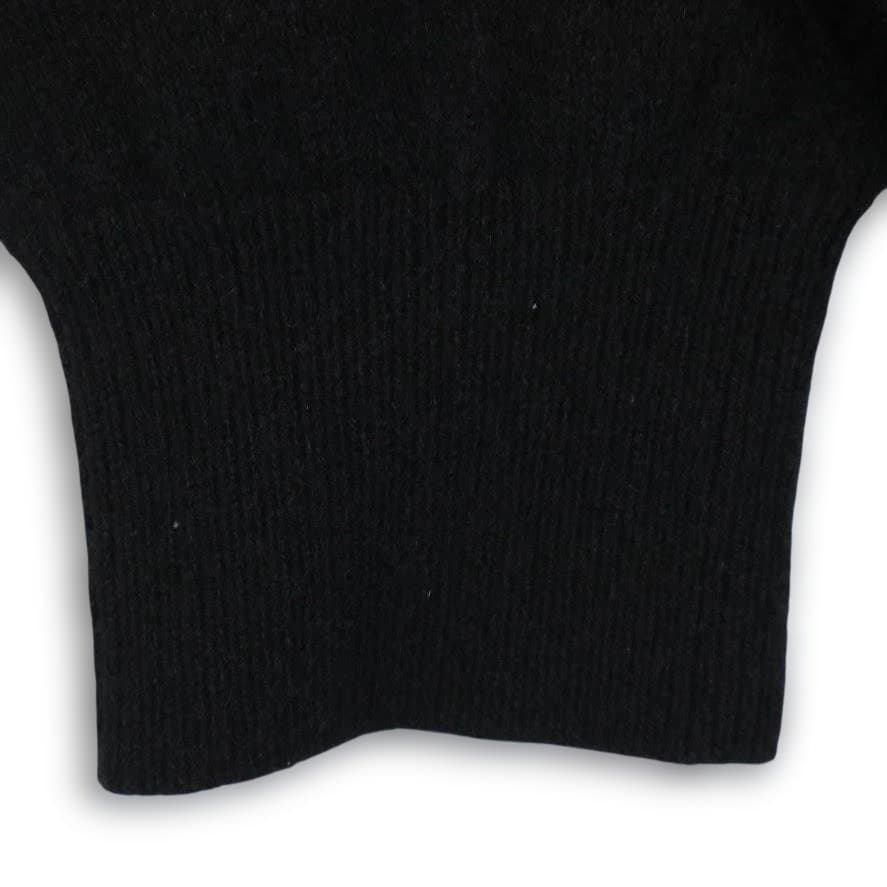パーリーゲイツ カシミヤ100％ クルーネックニット サイズ4 黒 ワッペンロゴ