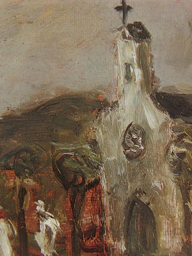 鳥海青児、【教会の見える風景（アルジェ）】、希少な額装用画集より、厳選、新品額装