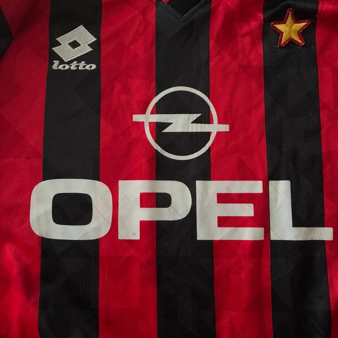 Lotto ACミラン 長袖シャツ Lサイズ 赤黒