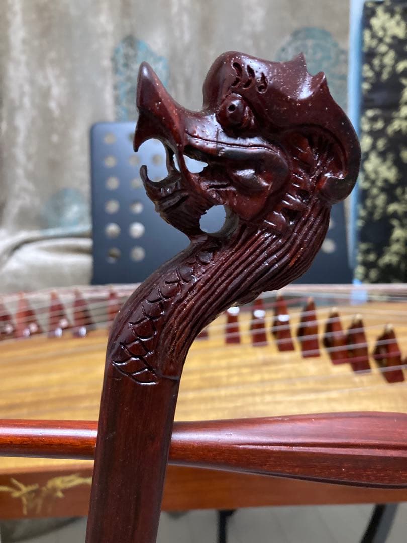 新品未使用 龍頭彫刻 中胡/中国輸入品 低音二胡