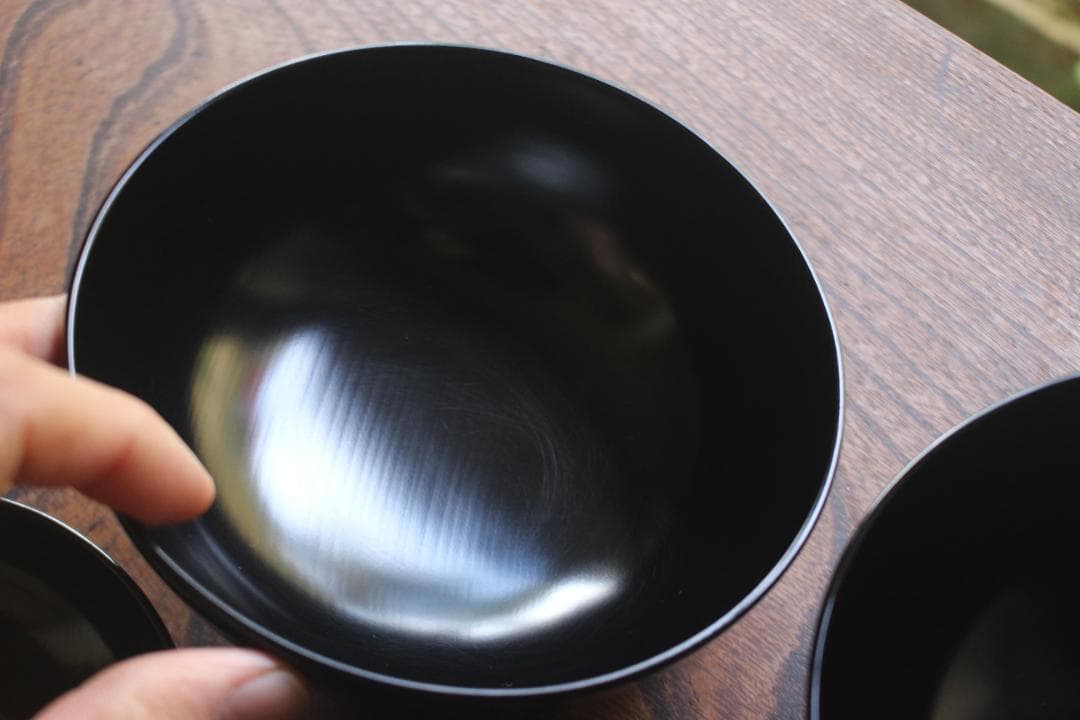 時代逸品！上質黒漆に優美な牡丹見返し蜂蒔絵の映えるお椀2点（検輪島塗蒔絵椀雑煮椀