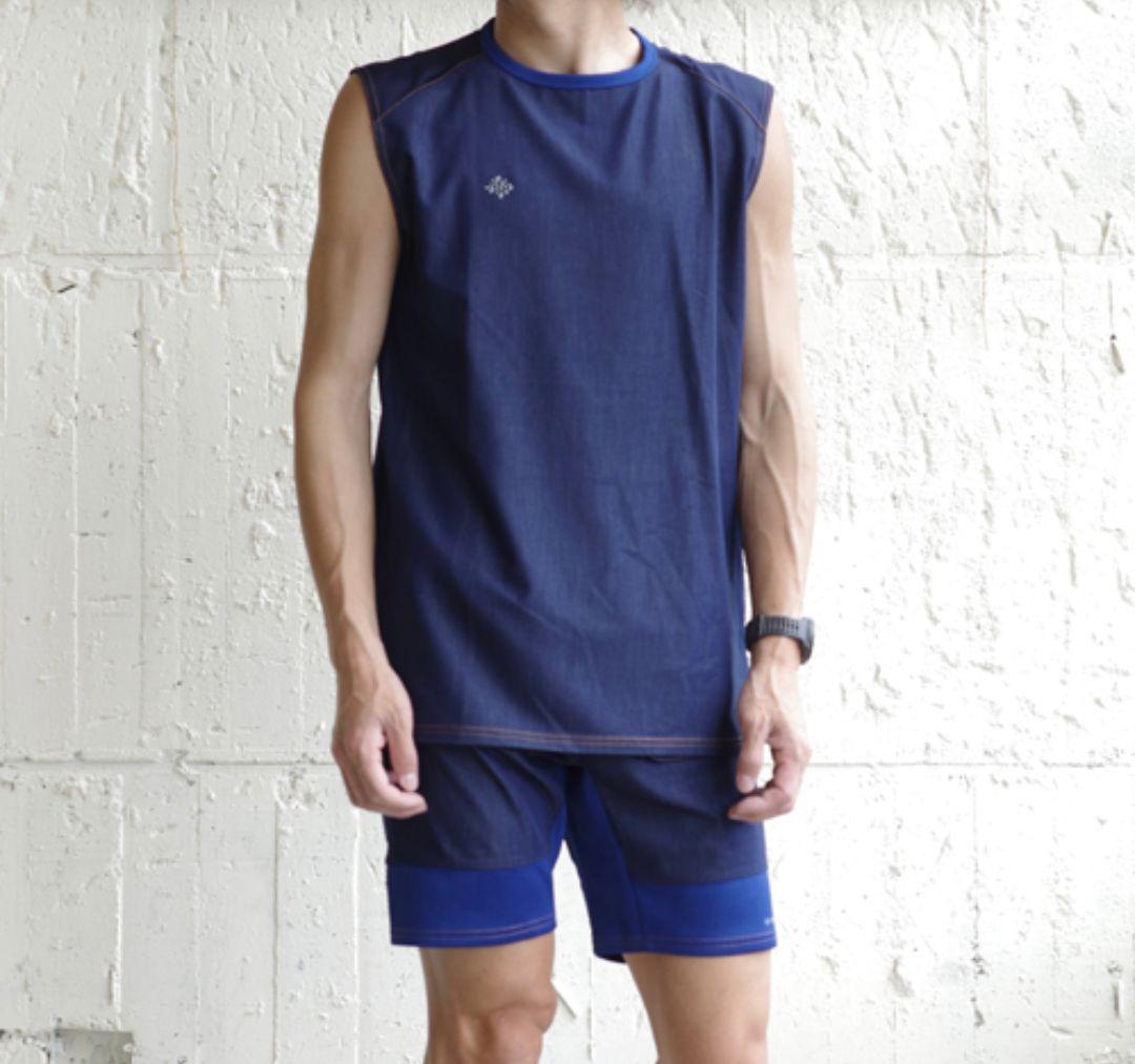 ウォーキング・ランニングウェア RYOGEN DENIM FRENCH SLEEVE TEE INDIGO