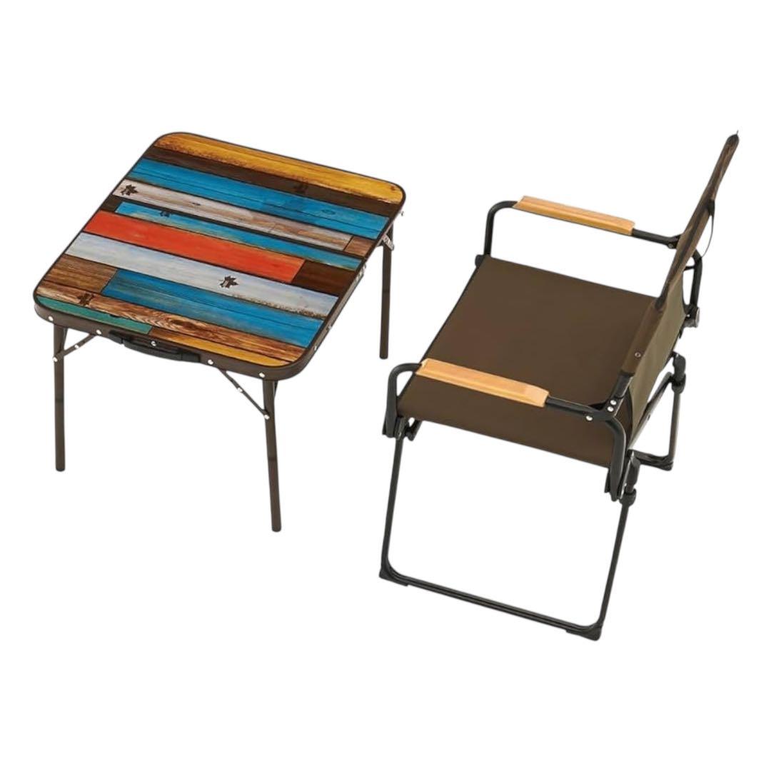 新品✨ロゴス グランベーシック丸洗いスリムサイドテーブル 7060 マルチカラー