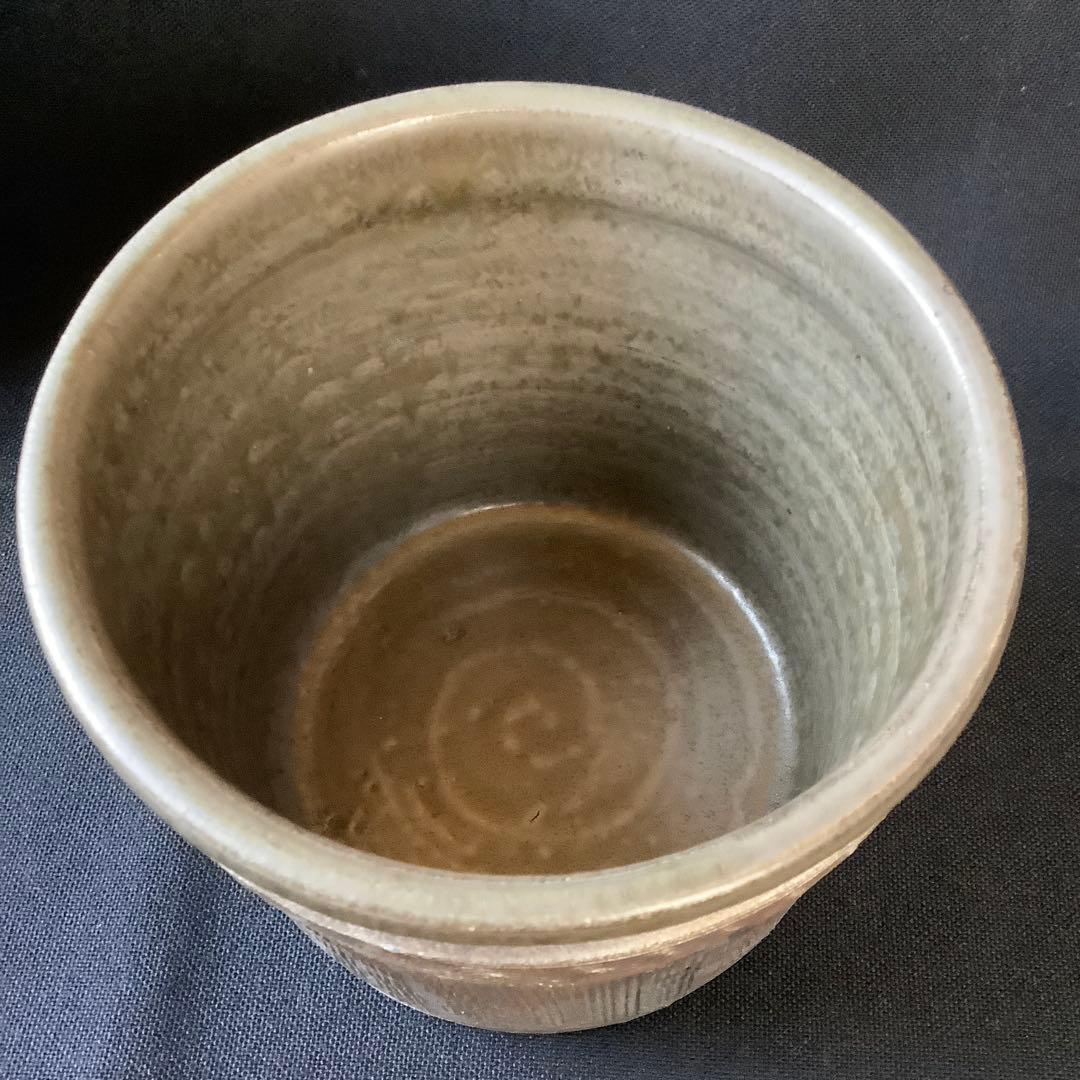 【茶道具】 丹波焼　杉原祥公作　建水　縄すだれ　共箱