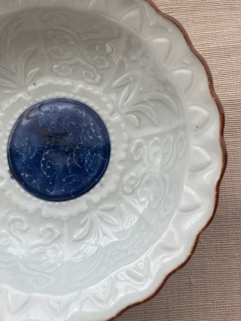 骨董 陽刻 古伊万里 なます皿 まるかく 福光屋