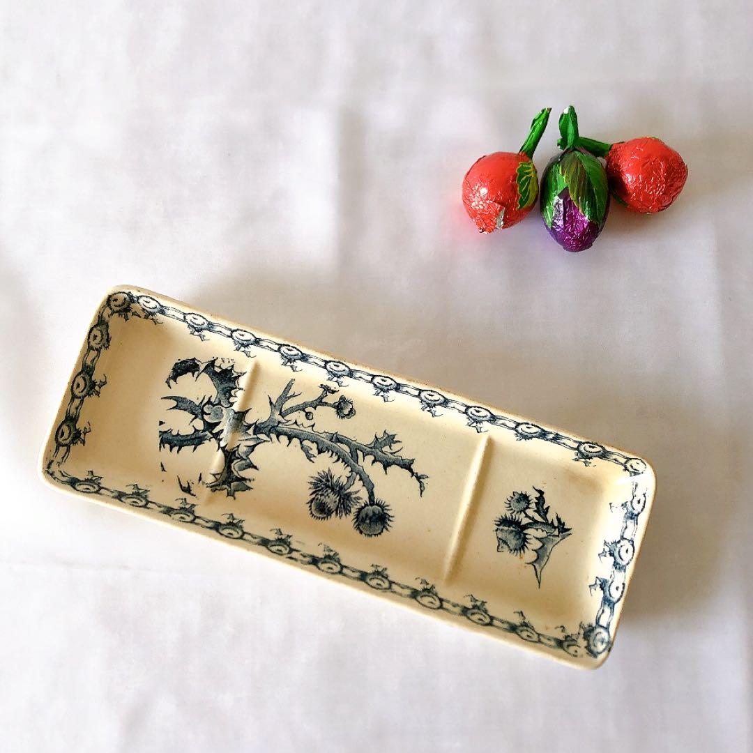 ジアン CACTUS サボテン トゥースディッシュ ブルー アンティーク食器